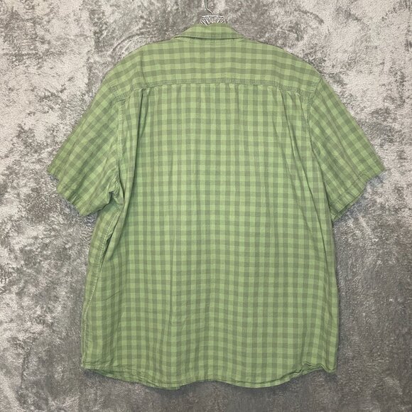 Carhartt Men Gingham Loose Fit Midweight Short Sleeve Chambray Plaid Shirt 2XLT - Picture 2 of 9